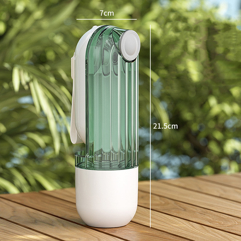 2 in 1 Pet Water Cup Segment Design Green Dog Walking Portable Drinking Cup Dog Feeding Supplies Pet Supplies Dog Walking Water Feeder Pets Products