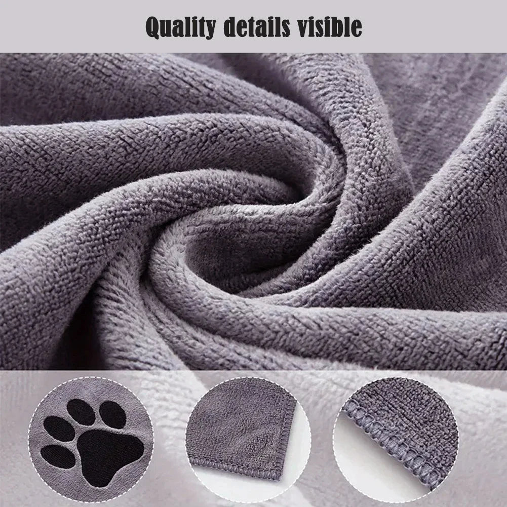 Ultra-Absorbent Microfiber Bath Towel for Pets - Quick-Drying and Soft Comfort
