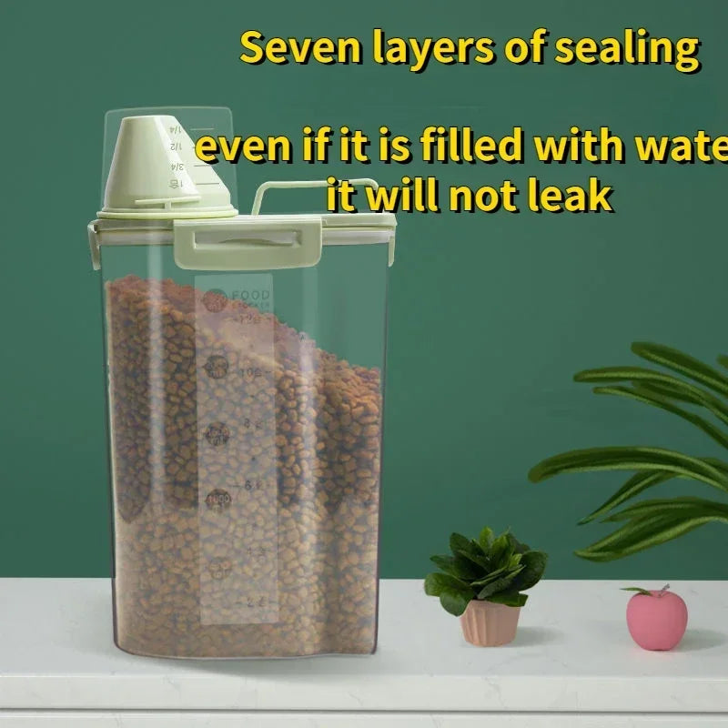 Ultimate Pet Food Storage Container with Measuring Cup – Keep Your Furry Friend's Food Fresh!