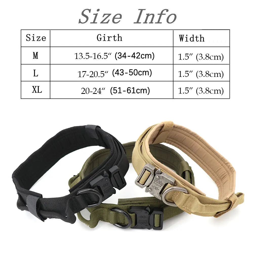 Ultimate Heavy Duty Tactical Dog Collar with Control Handle for Training and Outdoor Adventures