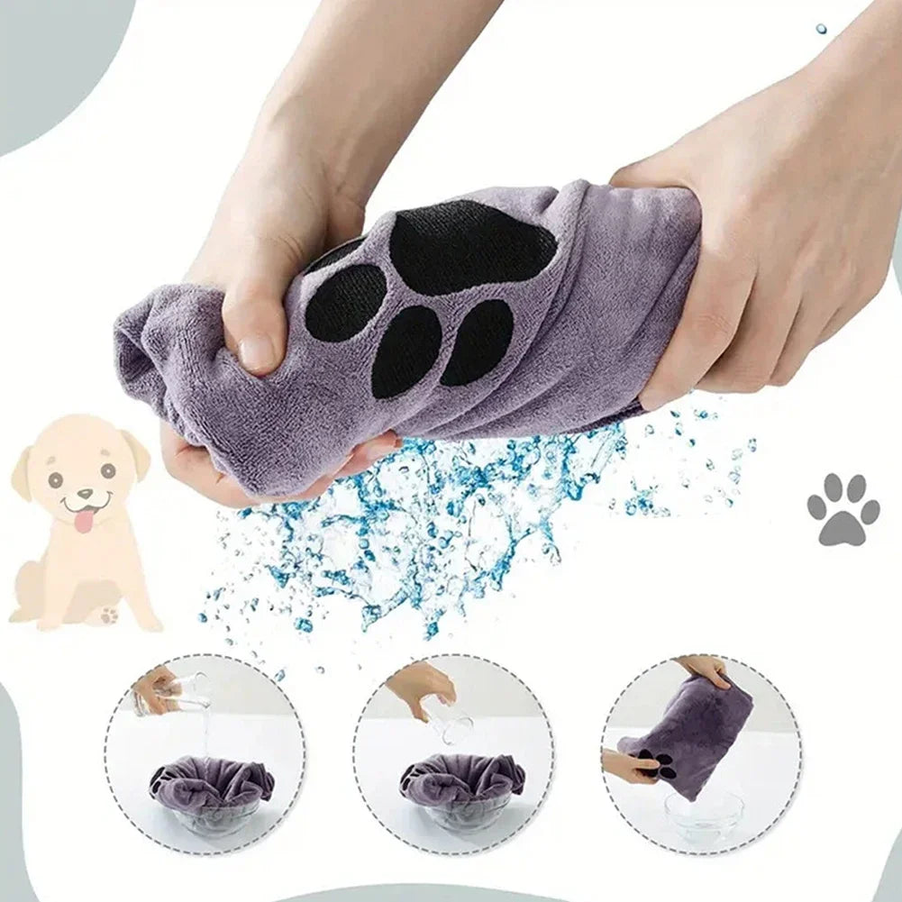 Ultra-Absorbent Microfiber Bath Towel for Pets - Quick-Drying and Soft Comfort
