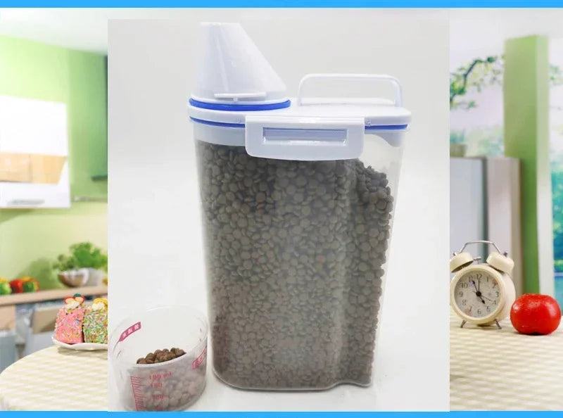 Ultimate Pet Food Storage Container with Measuring Cup – Keep Your Furry Friend's Food Fresh!