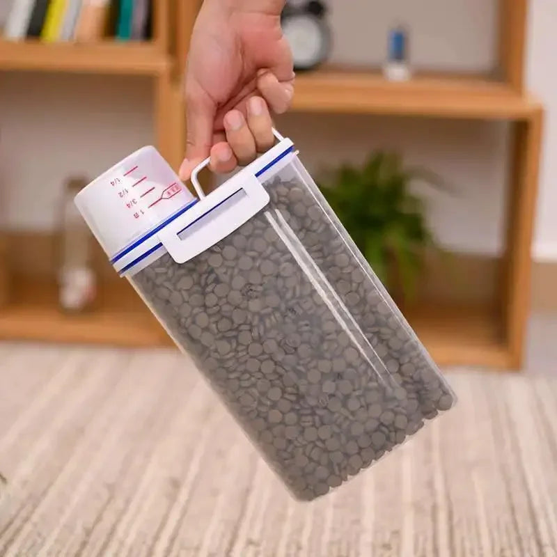 Ultimate Pet Food Storage Container with Measuring Cup – Keep Your Furry Friend's Food Fresh!