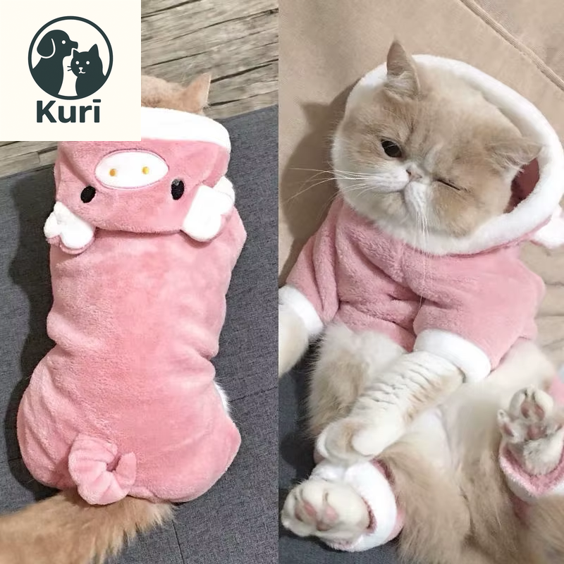 Thickened Flannel Pet Costume - Cozy Tiger and Dinosaur Outfit for Dogs and Cats, Perfect for Autumn and Winter Role Play