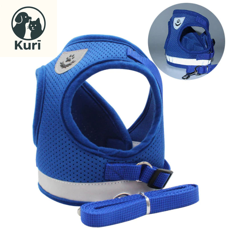 Breathable and Adjustable Cat Harness and Leash Set - Escape Proof Vest for Kittens, Puppies, and Small Dogs with Reflective Features