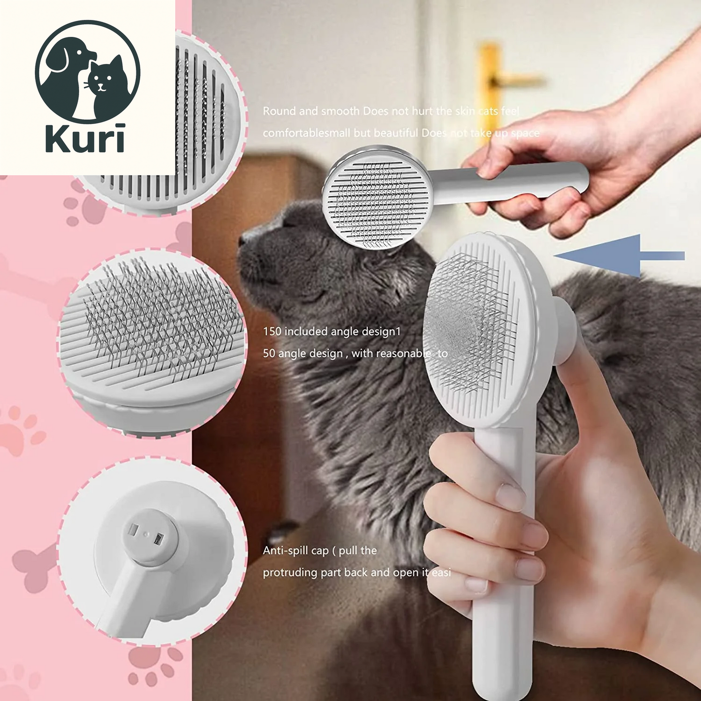 Cat Brush Pet Grooming Brush for Cats Remove Hairs Pet Cat Hair Remover Pets Hair Removal Comb Puppy Kitten Grooming Accessories