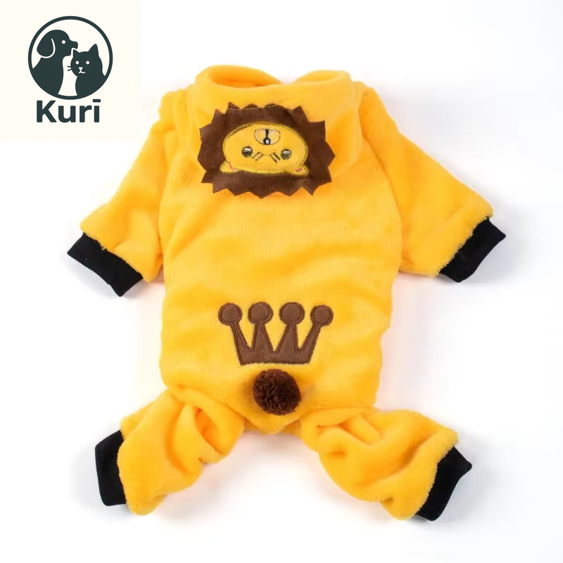 Thickened Flannel Pet Costume - Cozy Tiger and Dinosaur Outfit for Dogs and Cats, Perfect for Autumn and Winter Role Play