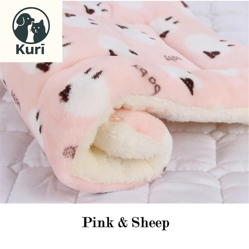 Deluxe Soft Flannel Thickened Pet Fleece Blanket Mat - Ideal for Dogs and Cats, Cozy Sofa and Bed Cushion with Non-Slip Backing