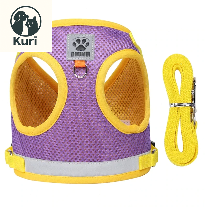 Breathable and Adjustable Cat Harness and Leash Set - Escape Proof Vest for Kittens, Puppies, and Small Dogs with Reflective Features