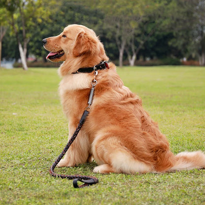Pet Leather Dog Collar Leash for Large Dog Leather Dog Traction Drag Tow Rope Chain Pet Dog Supplies Accessories Prevent Runaway