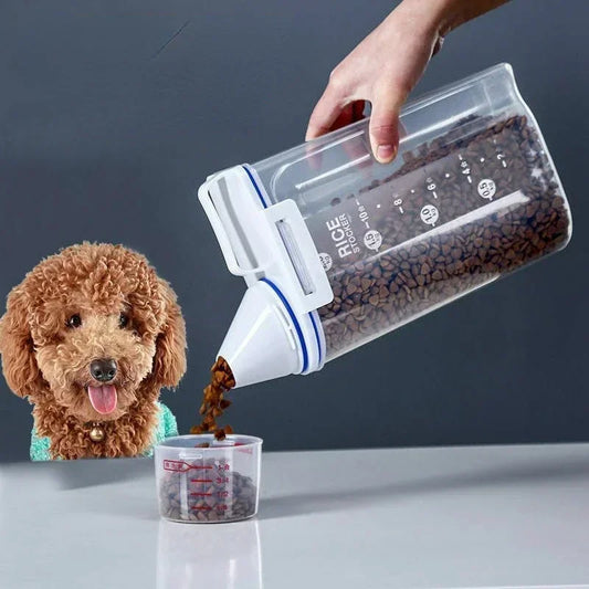 Ultimate Pet Food Storage Container with Measuring Cup – Keep Your Furry Friend's Food Fresh!