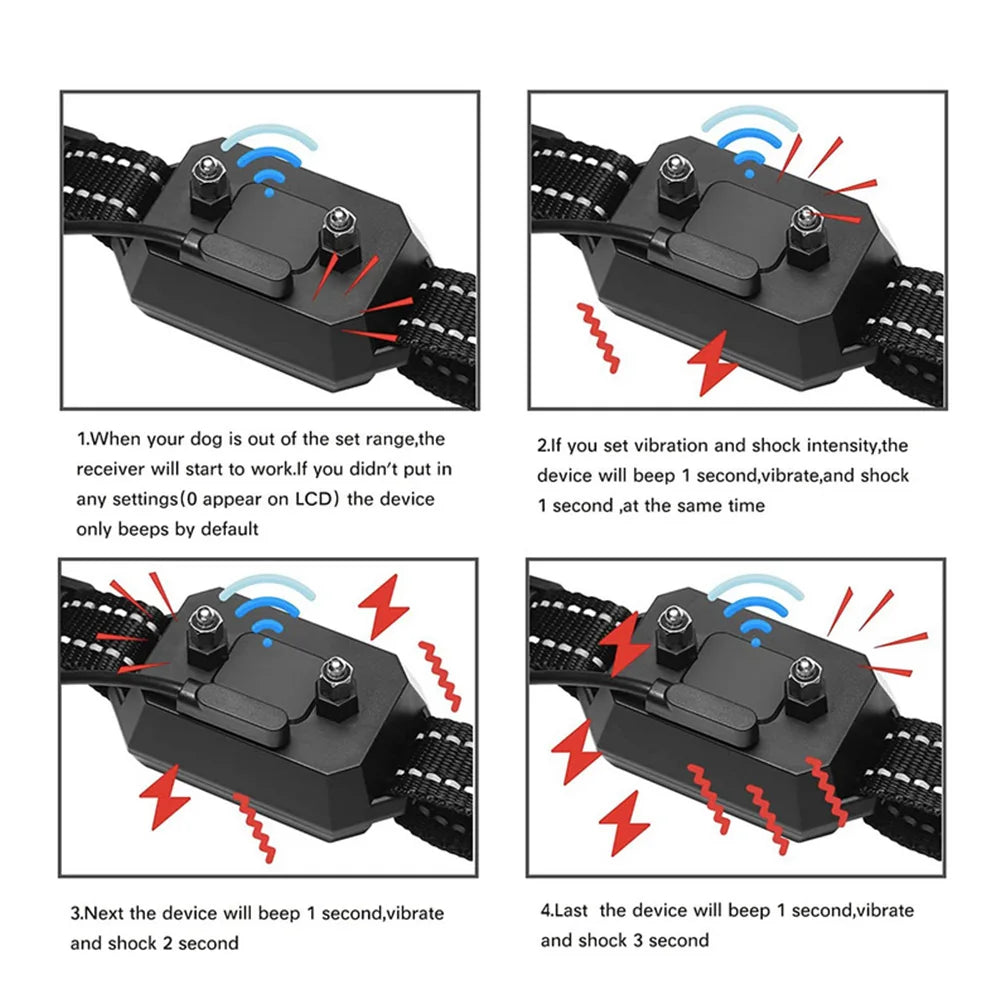 Advanced GPS Wireless Dog Fence with Adjustable Shocking and Vibration Modes - Up to 3300 Ft Range, Rechargeable and Waterproof