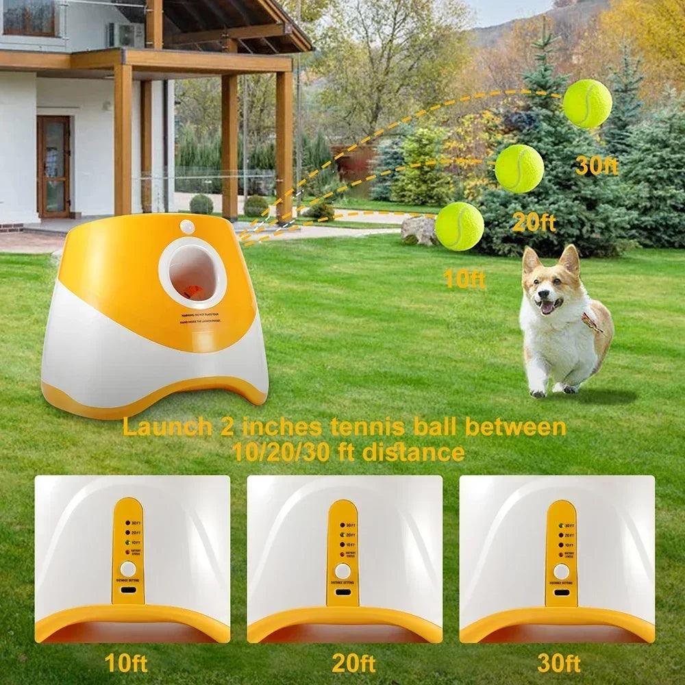 Revolutionary Automatic Ball Launcher for Dogs - Keep Your Pup Active with 3 Distance Settings for Indoor and Outdoor Fun!