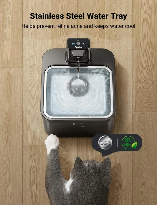 The Purr-fect Hydration Station: 2.5L Automatic Stainless Steel Cat Water Fountain – Battery-Powered, Wireless, and Whisker-Approved!