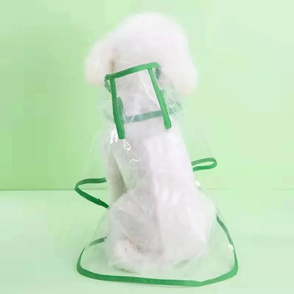 The Poodle's Perfect Rain Jacket: Transparent Hooded Raincoat for Dapper Dogs!
