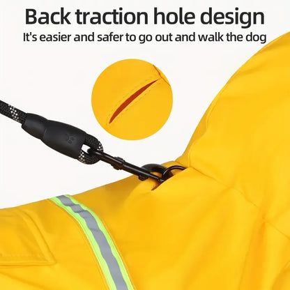 Stylish and Durable Hooded Raincoat for Dogs - Keep Your Pup Dry and Fashionable!