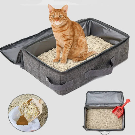 Ultimate Foldable Cat Travel Litter Box with Waterproof Lid – Portable & Convenient for On-the-Go Pet Owners