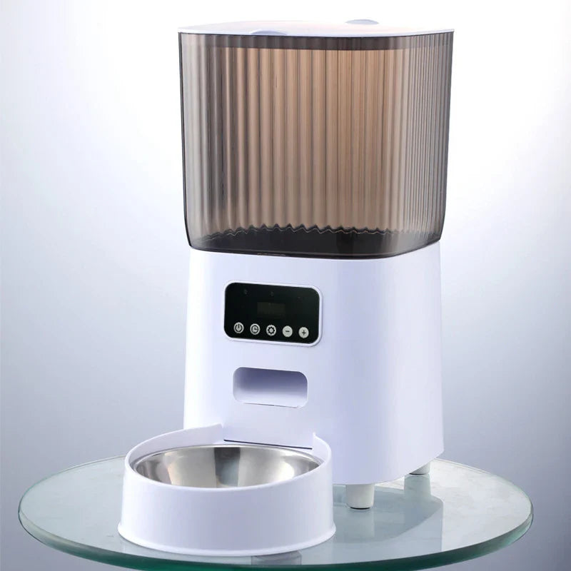 5L Automatic Pet Feeder with Camera - Smart Dog and Cat Food Dispenser, WiFi Enabled, Stainless Steel Feeding Bowl 