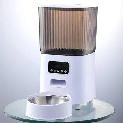 5L Automatic Pet Feeder with Camera - Smart Dog and Cat Food Dispenser, WiFi Enabled, Stainless Steel Feeding Bowl 