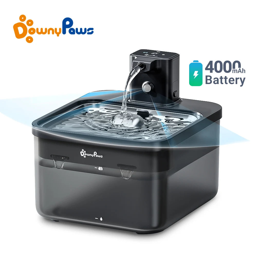 The Purr-fect Hydration Station: 2.5L Automatic Stainless Steel Cat Water Fountain – Battery-Powered, Wireless, and Whisker-Approved!