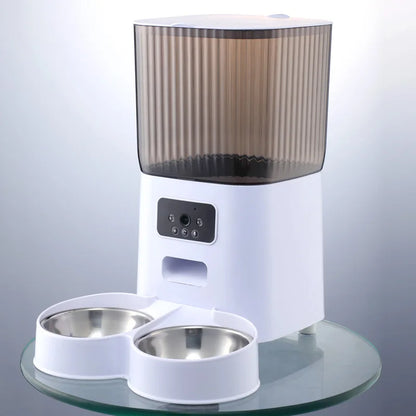 5L Automatic Pet Feeder with Camera - Smart Dog and Cat Food Dispenser, WiFi Enabled, Stainless Steel Feeding Bowl 