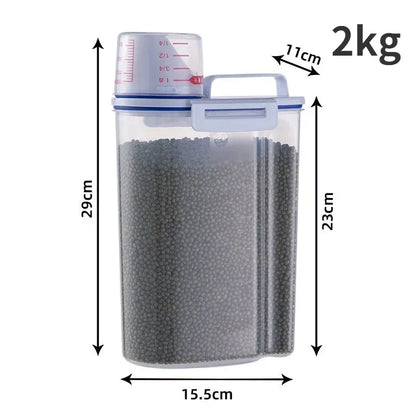 Ultimate Pet Food Storage Container with Measuring Cup – Keep Your Furry Friend's Food Fresh!