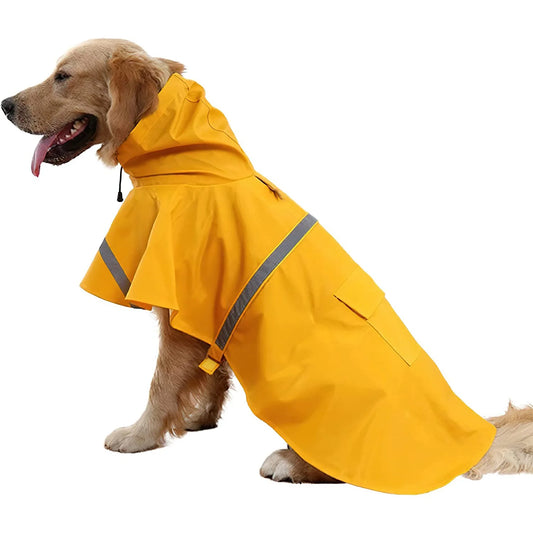Stylish and Durable Hooded Raincoat for Dogs - Keep Your Pup Dry and Fashionable!