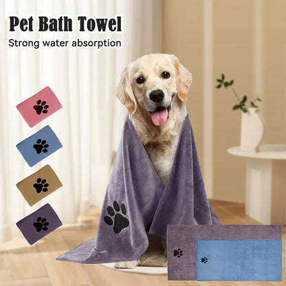 Ultra-Absorbent Microfiber Bath Towel for Pets - Quick-Drying and Soft Comfort