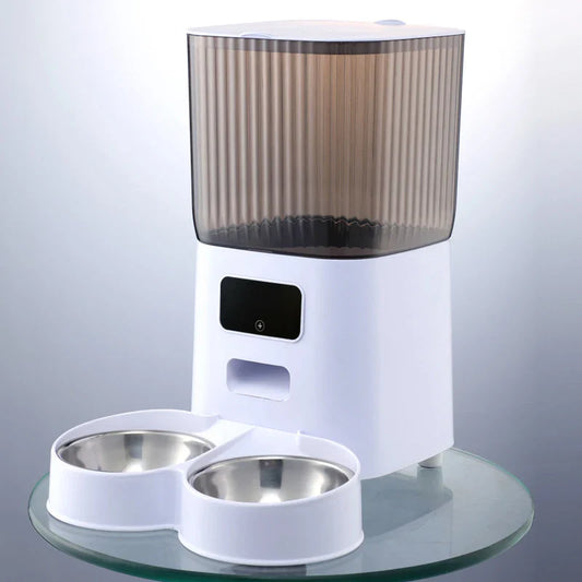 5L Automatic Pet Feeder with Camera - Smart Dog and Cat Food Dispenser, WiFi Enabled, Stainless Steel Feeding Bowl 