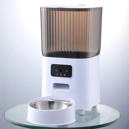 5L Automatic Pet Feeder with Camera - Smart Dog and Cat Food Dispenser, WiFi Enabled, Stainless Steel Feeding Bowl 