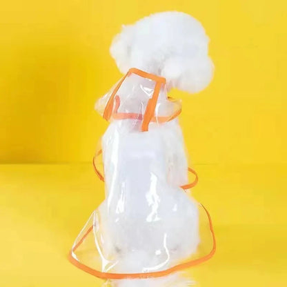 The Poodle's Perfect Rain Jacket: Transparent Hooded Raincoat for Dapper Dogs!