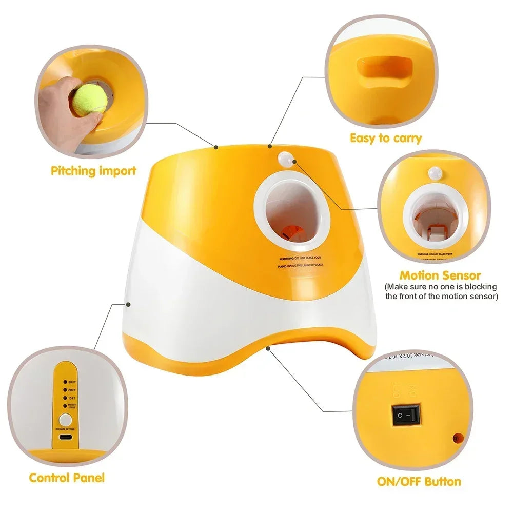Revolutionary Automatic Ball Launcher for Dogs - Keep Your Pup Active with 3 Distance Settings for Indoor and Outdoor Fun!