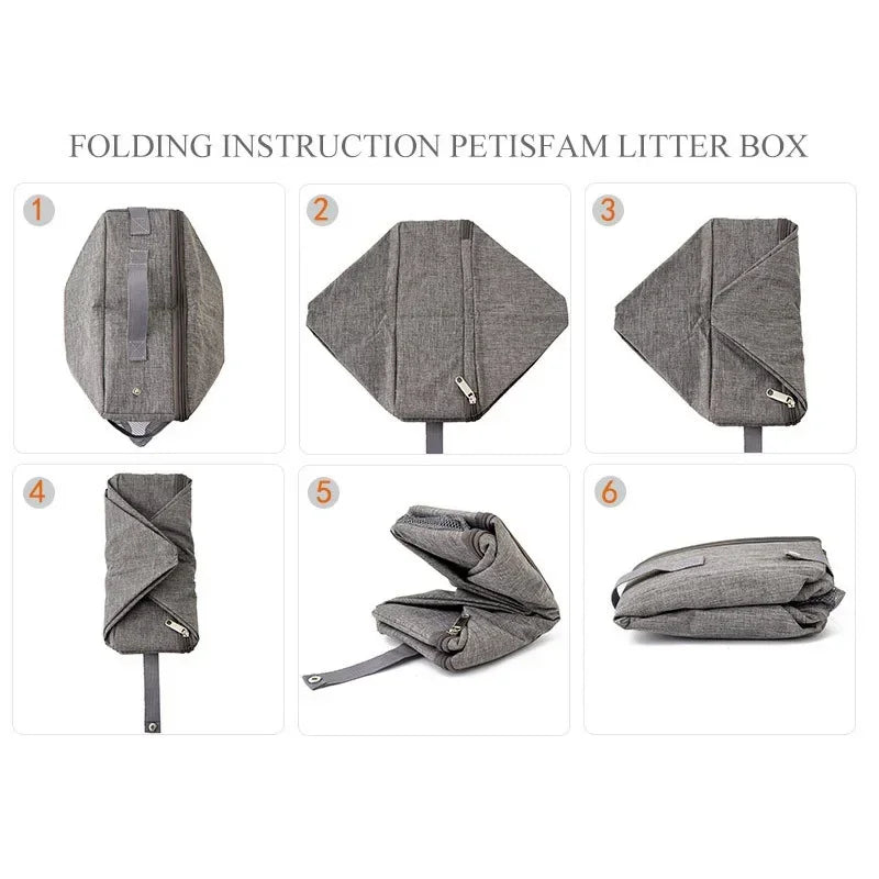 Ultimate Foldable Cat Travel Litter Box with Waterproof Lid – Portable & Convenient for On-the-Go Pet Owners