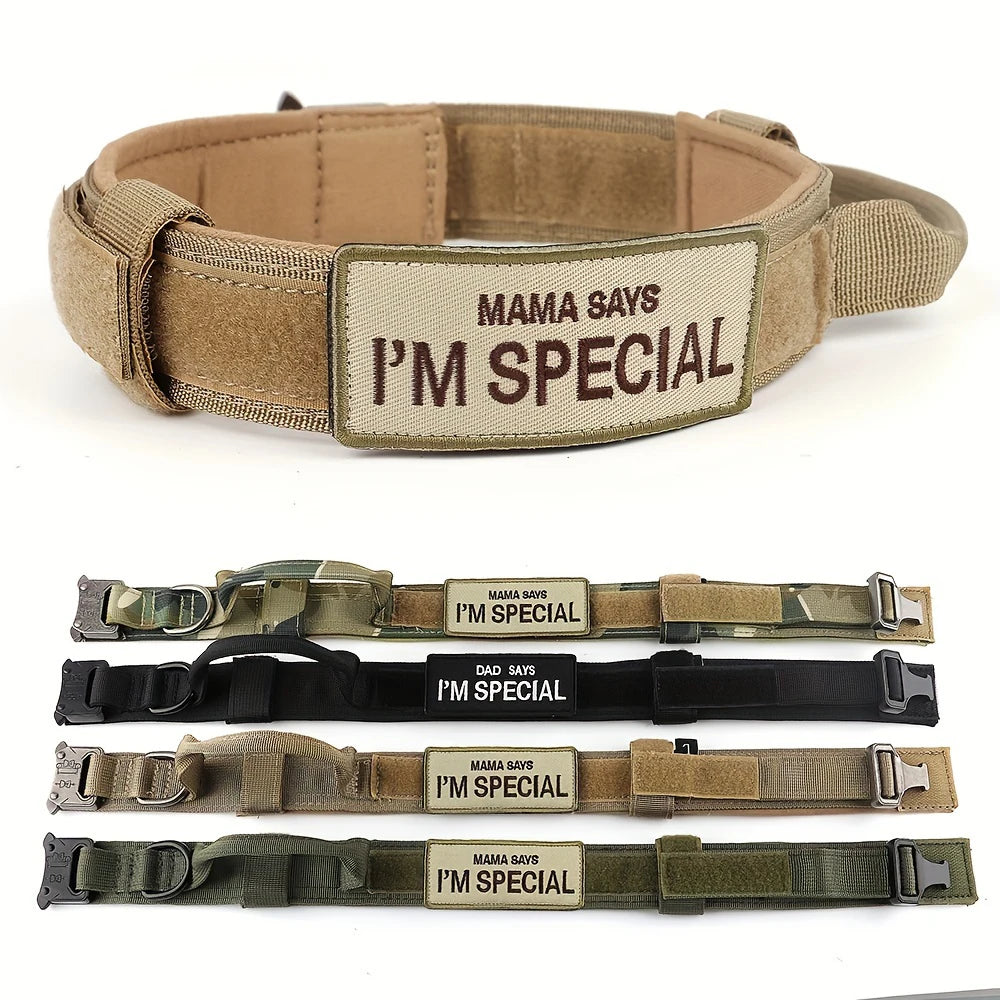 Ultimate Heavy Duty Tactical Dog Collar with Control Handle for Training and Outdoor Adventures