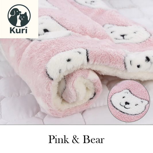Deluxe Soft Flannel Thickened Pet Fleece Blanket Mat - Ideal for Dogs and Cats, Cozy Sofa and Bed Cushion with Non-Slip Backing
