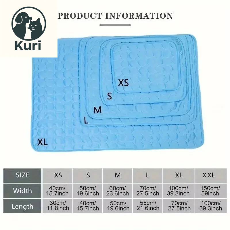 Premium Pet Self Cooling Mat - Ice Silk Cooling Pad for Dogs and Cats, Perfect for Beds, Kennels, Couches, and Floors