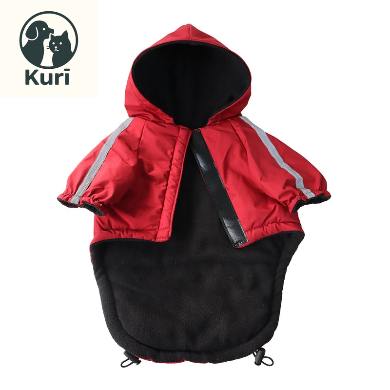 Autumn Winter Pet Dog Waterproof Warm Coat Cotton Hooded Jacket the Dog Face Small Dogs Cat Reflective Pet Clothes Winter Coat