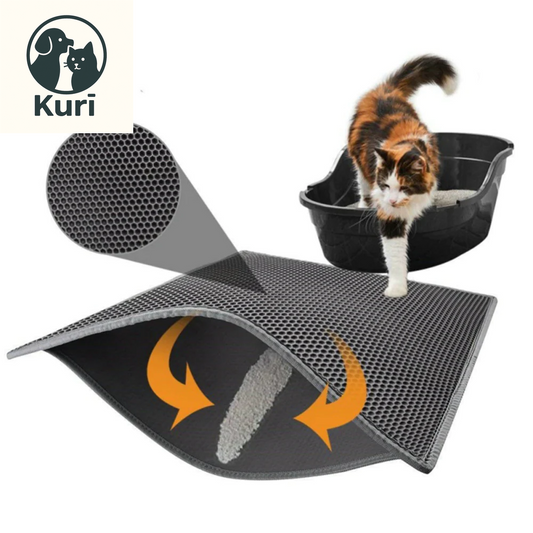 Pet Cat Litter Mat Waterproof EVA Double Layer Cat Litter Trapping Pet Litter Box Mat Clean Pad Products for Cats Accessories