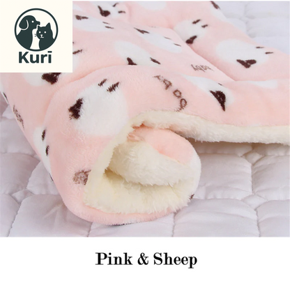 Deluxe Soft Flannel Thickened Pet Fleece Blanket Mat - Ideal for Dogs and Cats, Cozy Sofa and Bed Cushion with Non-Slip Backing