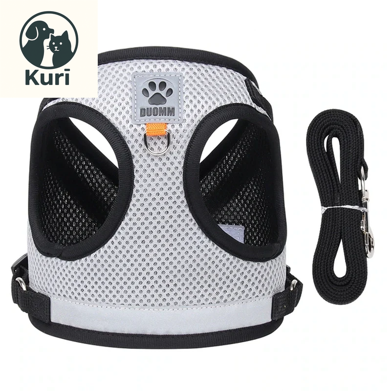 Breathable and Adjustable Cat Harness and Leash Set - Escape Proof Vest for Kittens, Puppies, and Small Dogs with Reflective Features