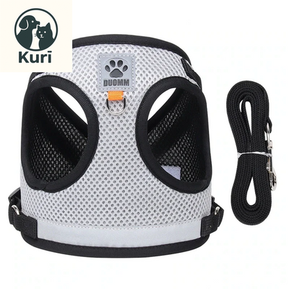 Breathable and Adjustable Cat Harness and Leash Set - Escape Proof Vest for Kittens, Puppies, and Small Dogs with Reflective Features