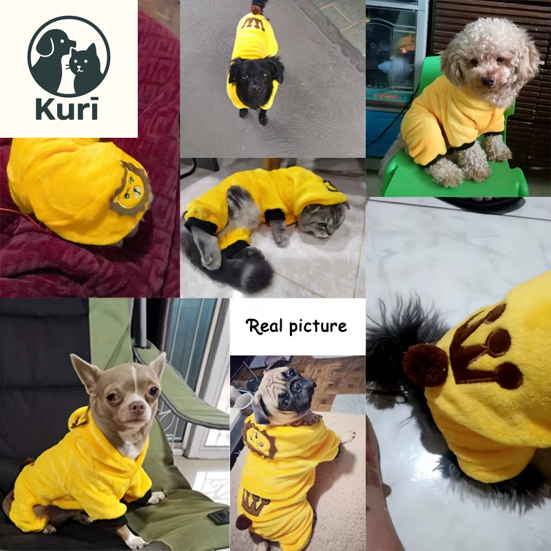 Thickened Flannel Pet Costume - Cozy Tiger and Dinosaur Outfit for Dogs and Cats, Perfect for Autumn and Winter Role Play
