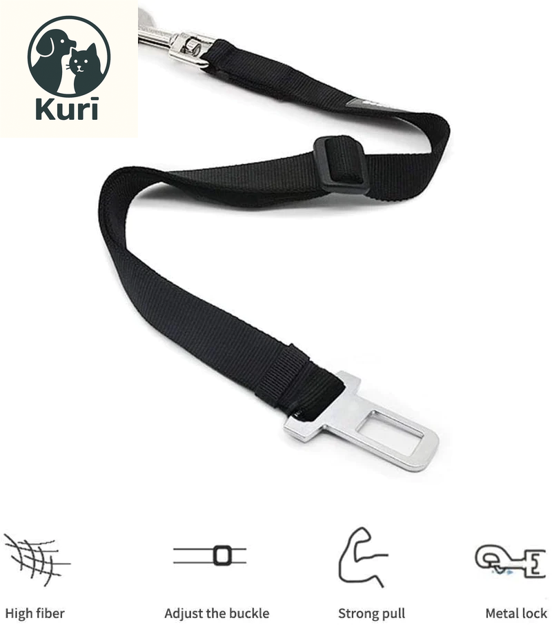 Adjustable Pet Car Seat Belt for Dogs and Cats - Durable Nylon Safety Harness with Easy-Clip Design