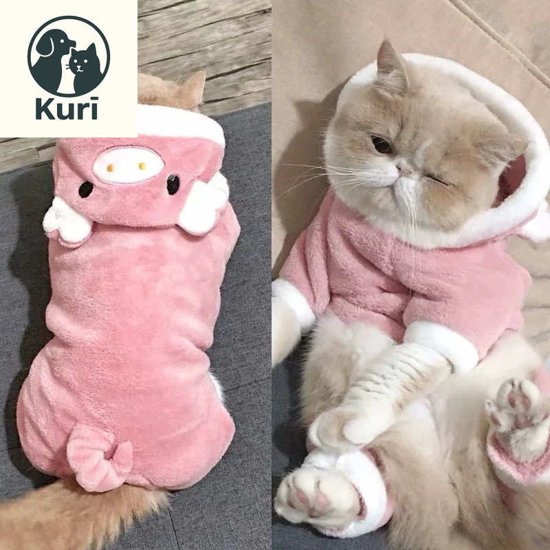 Adorable Coral Fleece Cosplay Costumes for Dogs and Cats - Cute Dinosaur, Tiger, Cow Designs - Warm Pet Hoodies for All Occasions