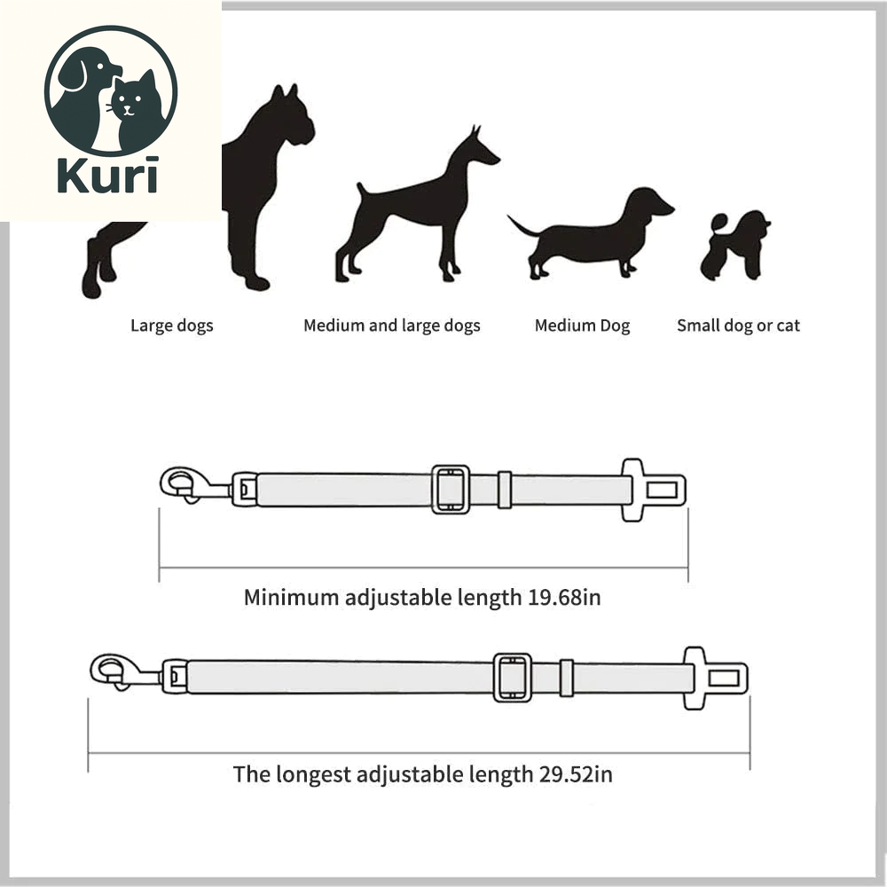Adjustable Pet Car Seat Belt for Dogs and Cats - Durable Nylon Safety Harness with Easy-Clip Design