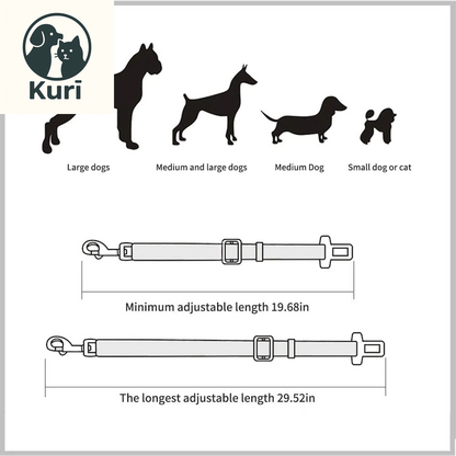 Adjustable Pet Car Seat Belt for Dogs and Cats - Durable Nylon Safety Harness with Easy-Clip Design