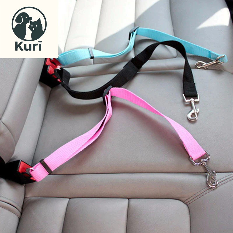 Adjustable Pet Car Seat Belt for Dogs and Cats - Durable Nylon Safety Harness with Easy-Clip Design