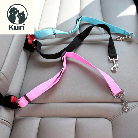 Adjustable Pet Car Seat Belt for Dogs and Cats - Durable Nylon Safety Harness with Easy-Clip Design