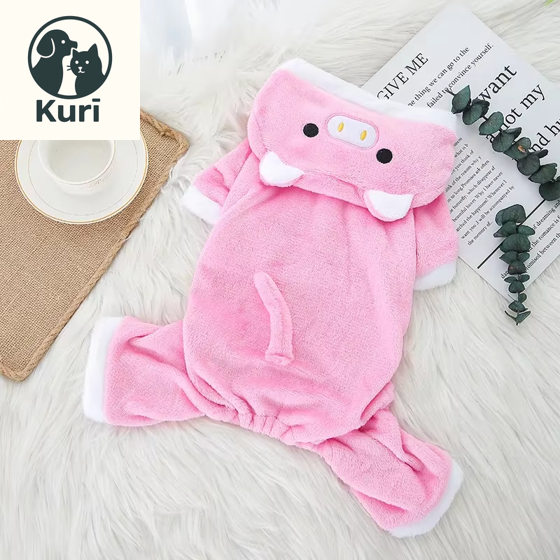 Thickened Flannel Pet Costume - Cozy Tiger and Dinosaur Outfit for Dogs and Cats, Perfect for Autumn and Winter Role Play