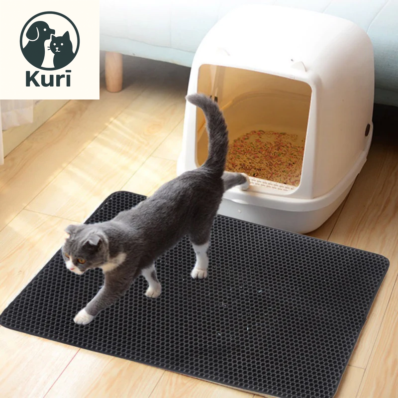 Pet Cat Litter Mat Waterproof EVA Double Layer Cat Litter Trapping Pet Litter Box Mat Clean Pad Products for Cats Accessories